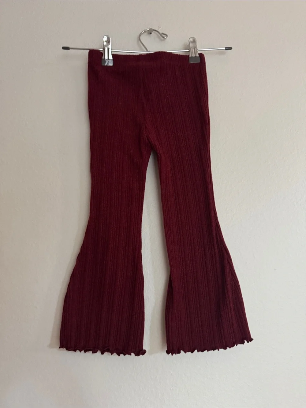 Old Navy Ribbed Flared Knit Pants - Burgendy